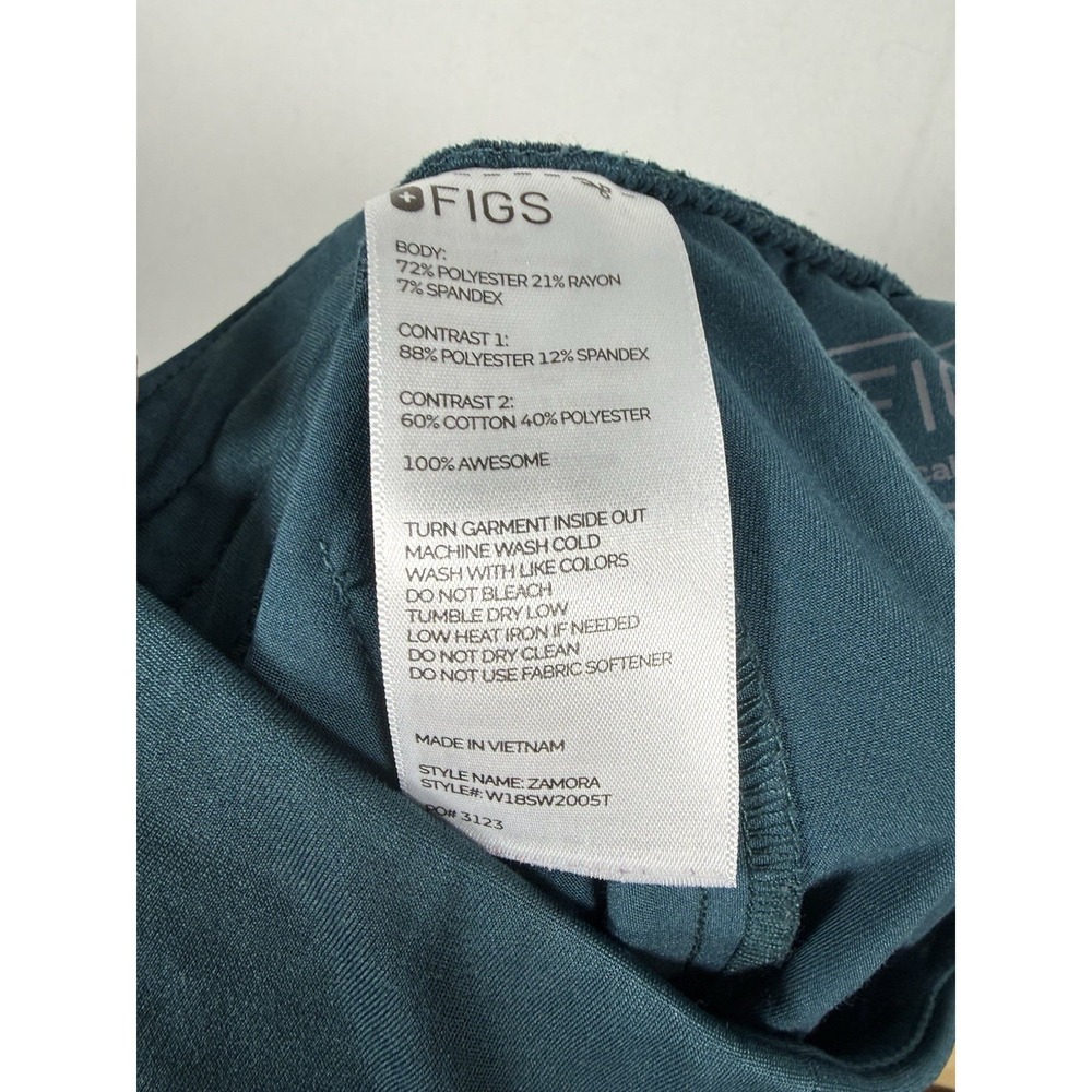 FIGS Scrubs Set Women Small Catarina Top & Zamora Joggers XS Tall Caribbean Blue - Picture 10 of 12